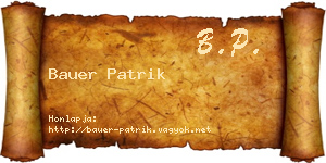 Bauer Patrik névjegykártya