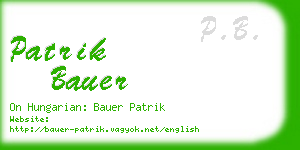 patrik bauer business card